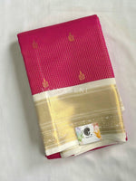 Load image into Gallery viewer, Kanchipuram Semi Silk Saree x Checkered - Hot Pink x Ivory

