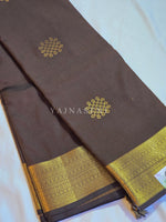 Load image into Gallery viewer, Kolam Motifs x Semi Soft Silk Saree - Dark Brown
