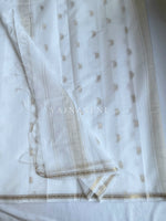 Load image into Gallery viewer, Maheswari Small Border Cotton Saree : White
