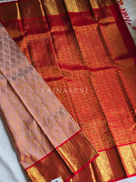 Load image into Gallery viewer, BLUSH FLAME - Pure Kanjivaram Silk Saree with Gold Zari
