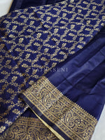 Load image into Gallery viewer, Lichi Semi Silk Saree - Dark Blue

