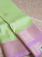 Load image into Gallery viewer, PASTEL ECHO - Pure Kanjivaram Silk Saree with Light Gold Zari
