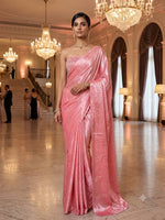 Load image into Gallery viewer, Satina Silk Saree x Embroidery blouse : Pink
