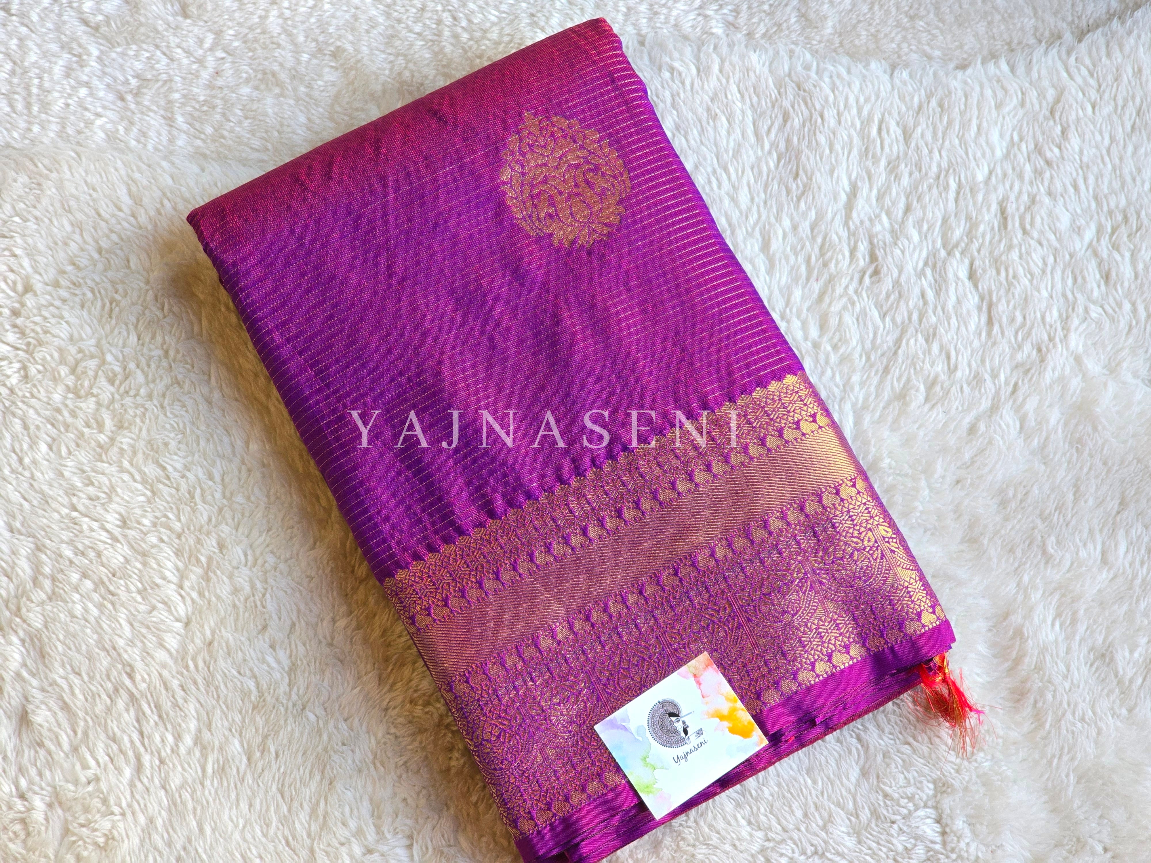 Vaira oosi x Motifs Saree - Purple Garnet