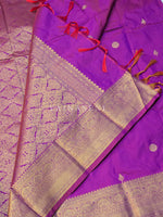 Load image into Gallery viewer, Luxe Edit x Semi Soft Silk Gold Zari Saree - Magenta Purple
