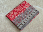 Load image into Gallery viewer, Cotton Saree x Printed Design : Red x Grey
