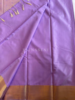 Load image into Gallery viewer, Minimalist Semi Silk Saree x Gold Zari - Lavender
