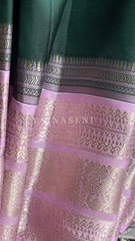 Load image into Gallery viewer, FOREST MELODY - Pure Kanjivaram Silk Saree with Light Gold Zari
