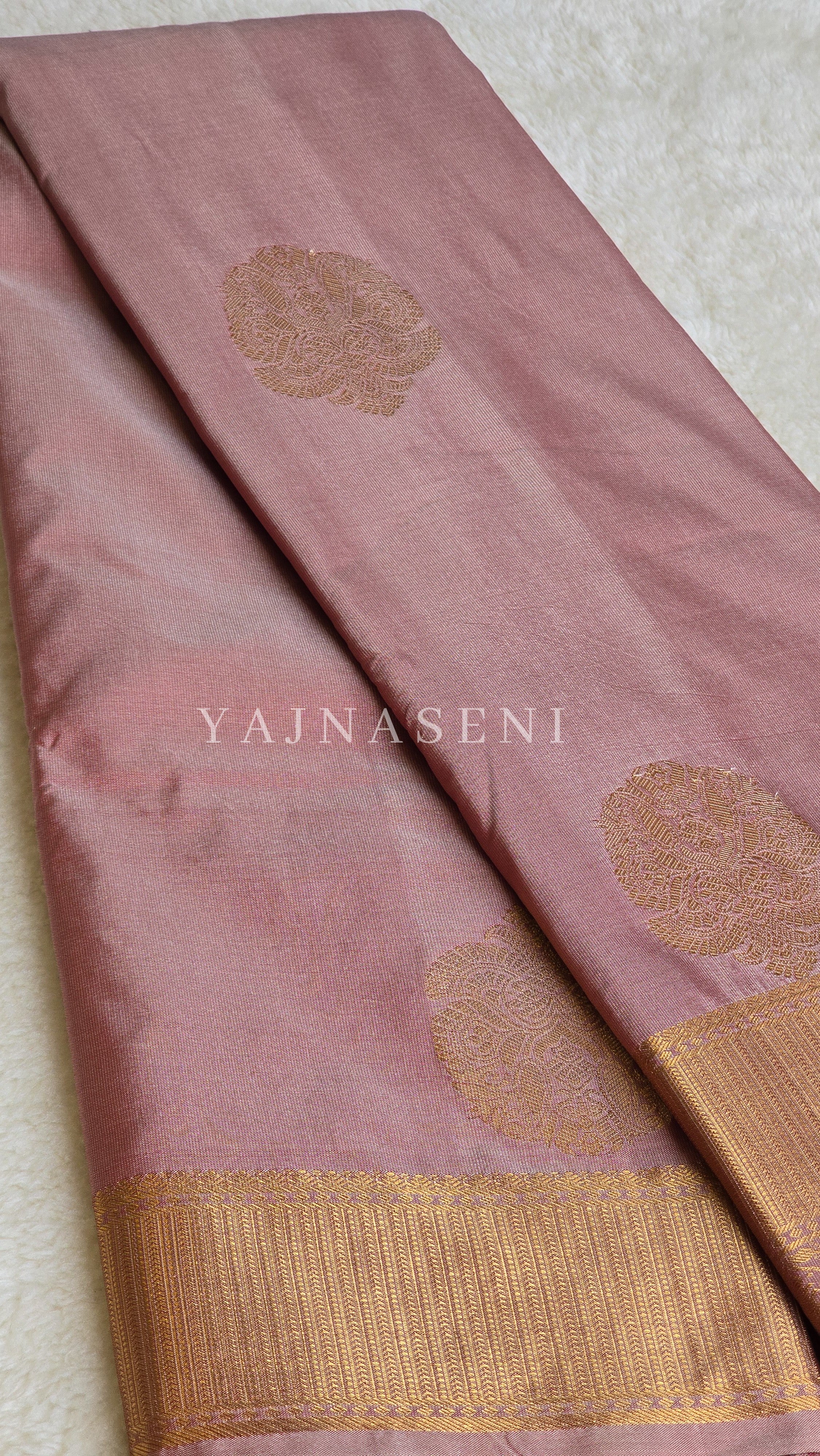 Color Block Series : Semi Kanchi Silk Saree - Blush x Mint