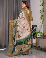Load image into Gallery viewer, Linen Cotton Saree - Garden Glow
