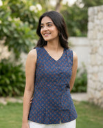 Load image into Gallery viewer, AAMIYA [2XL/44] - Short Kurti Top (Blue)
