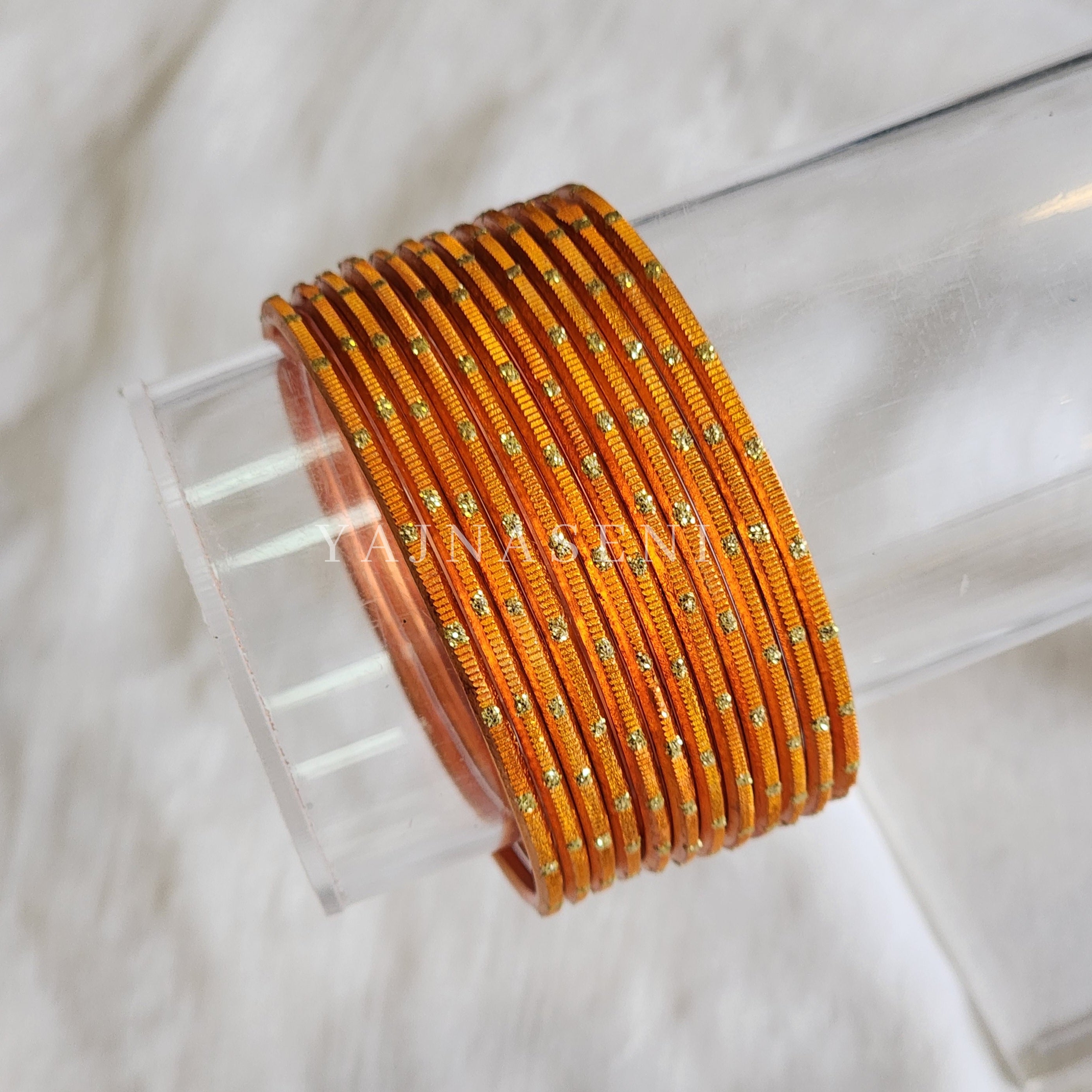 Metallic x Dot Bangles - Orange