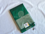 Load image into Gallery viewer, Semi Soft Silk Silver Zari Saree - Emerald
