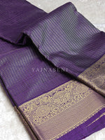 Load image into Gallery viewer, Vaira oosi x Checkered Saree - Aurora Borealis Purple
