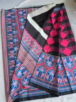 Load image into Gallery viewer, Printed Satin Saree - NOIR RANI POP

