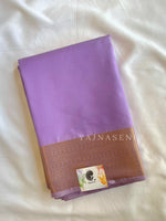 Load image into Gallery viewer, Minimalist Semi Silk Saree x Gold Zari - Lavender
