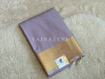 Load image into Gallery viewer, Minimalist Semi Silk Saree x Gold Zari - Lilac Grey
