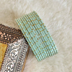 Load image into Gallery viewer, Metallic x Dot Bangles - Pastel Green
