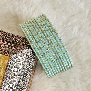 Metallic x Dot Bangles - Pastel Green