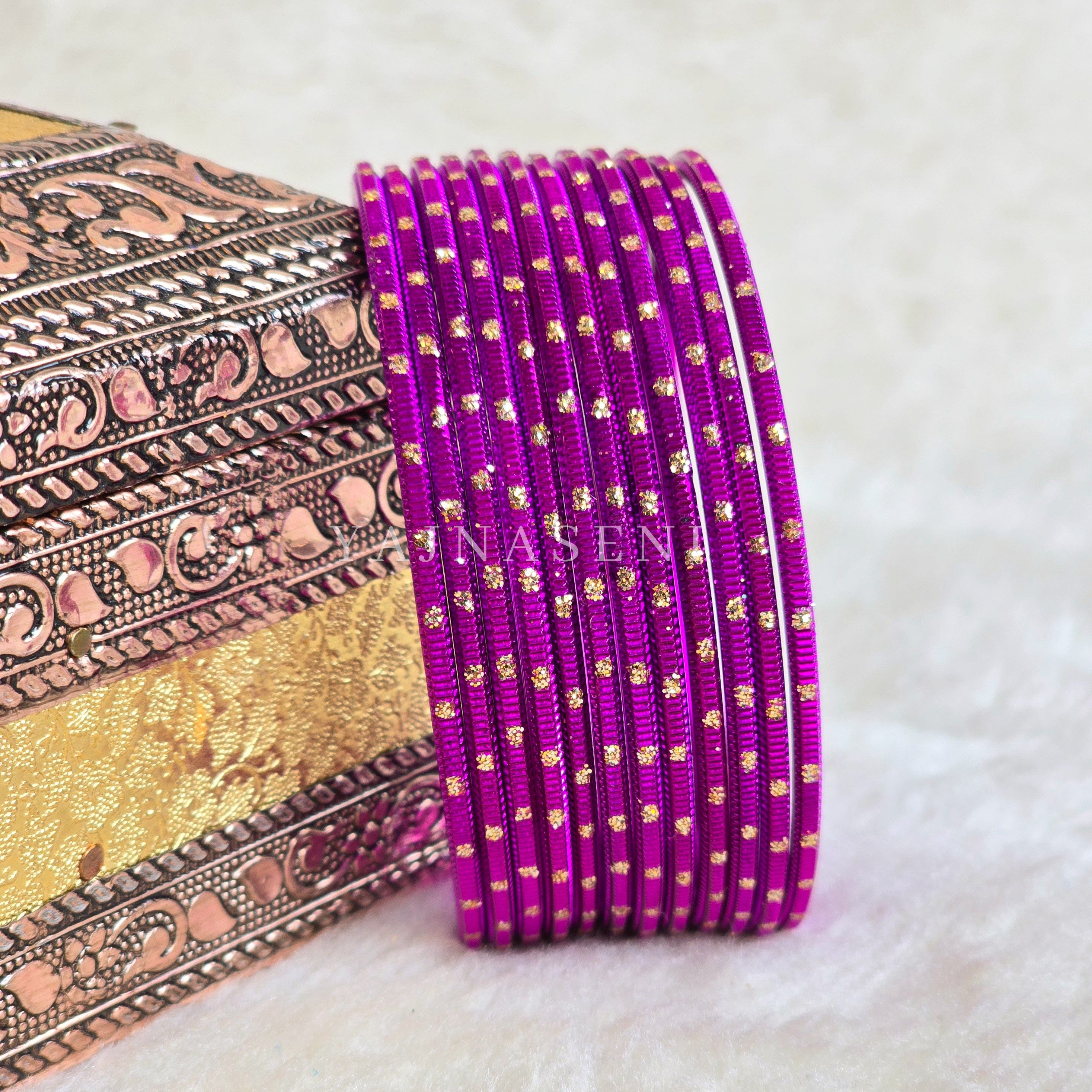 Metallic x Dot Bangles - Purple