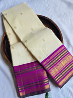 Load image into Gallery viewer, IVORY EMPRESS - Pure Kanjivaram Silk Saree with Gold Zari
