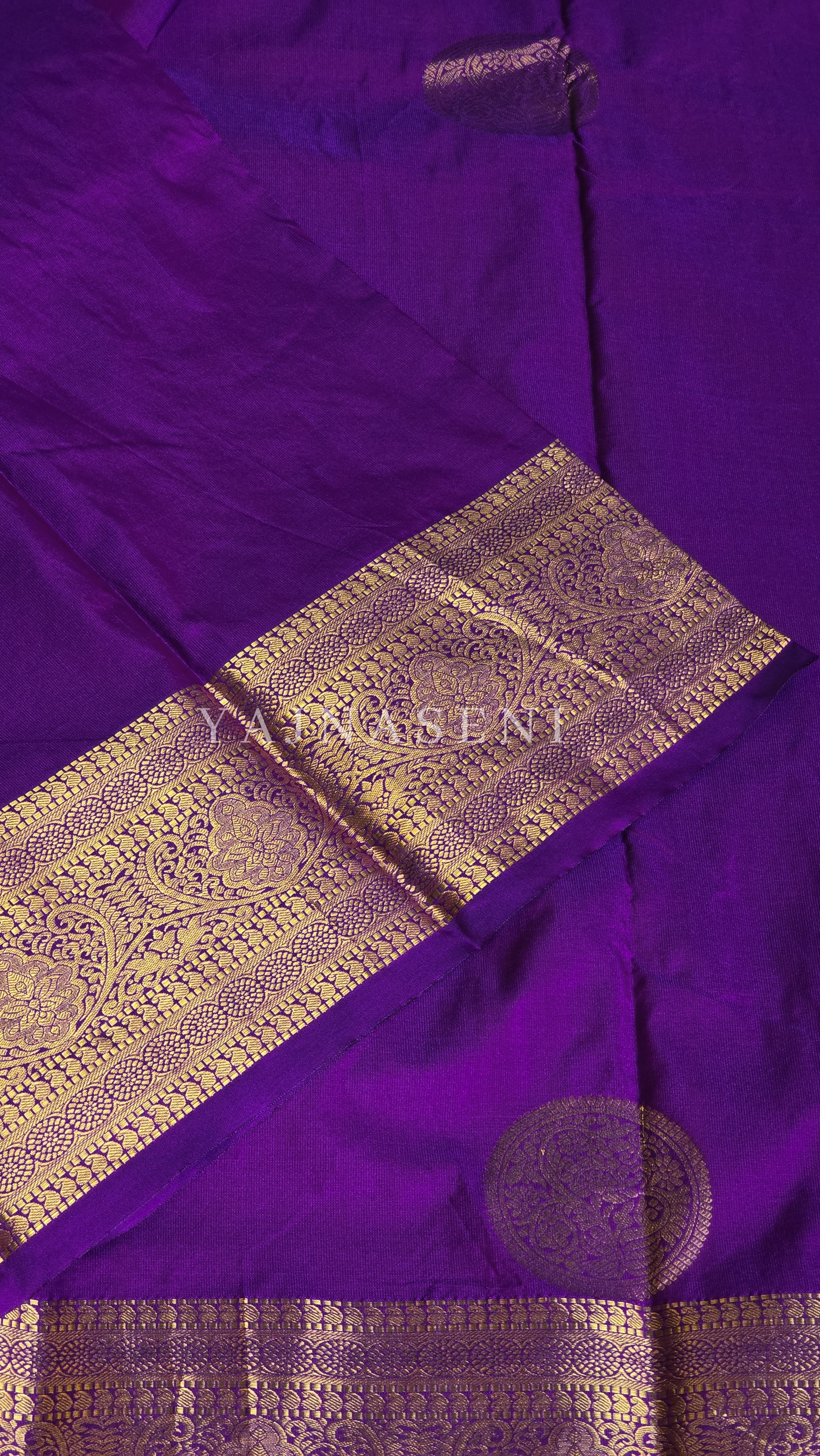 Semi Soft Silk Gold Zari Saree - Purple