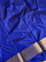 Load image into Gallery viewer, Minimalist Semi Silk Saree x Gold Zari - Royal Blue
