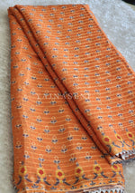 Load image into Gallery viewer, Sequins x Printed Georgette Saree - Orange
