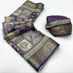 Load image into Gallery viewer, Dola Semi Silk Saree x Vanam Tales - Purple
