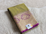 Load image into Gallery viewer, Kanchipuram Silk Saree - Dark Sage x Gold [Two-Tone]
