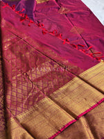 Load image into Gallery viewer, Royal Edit x Semi Soft Silk Gold Zari Saree - Mulberry
