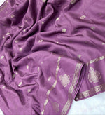 Load image into Gallery viewer, Viscose Muslin Semi Silk Saree : Opera Mauve
