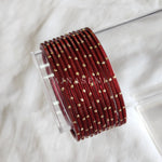 Load image into Gallery viewer, Metallic x Dot Bangles - Maroon
