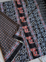 Load image into Gallery viewer, Printed Satin Saree : Abstract Motifs x Gomatha
