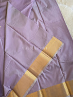 Load image into Gallery viewer, Minimalist Semi Silk Saree x Gold Zari - Lilac Grey
