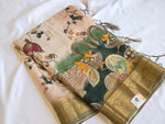 Load image into Gallery viewer, Linen Cotton Saree - Garden Glow
