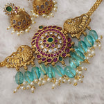 Load image into Gallery viewer, VAIDEHI (choker + jimikkis) - Turquoise
