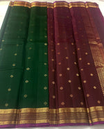 Load image into Gallery viewer, FOREST CHARMS - Pure Kanjivaram Silk Saree with Gold Zari
