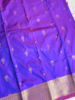 Load image into Gallery viewer, Dainty Motifs x Semi Soft Silk Saree - Purple Garnet
