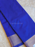 Load image into Gallery viewer, Minimalist Semi Silk Saree x Gold Zari - Persian Blue
