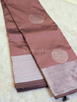 Load image into Gallery viewer, Semi Soft Silk Silver Zari Saree - Rose Taupe
