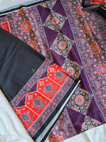 Load image into Gallery viewer, Printed Satin Saree : Classic Contrast
