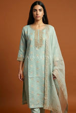 Load image into Gallery viewer, RAVINA [M/38] - Straight Cut Kurti Set (Mint)
