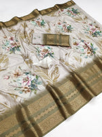 Load image into Gallery viewer, Dola Semi Silk Saree x Zari Border - MAYA PHOOL

