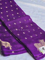 Load image into Gallery viewer, Viscose Georgette Saree : Mini Motifs  x Gomatha - Purple
