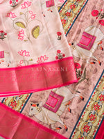 Load image into Gallery viewer, Dola Semi Silk Saree - Gomatha (Soft Pink x Bright Pink)
