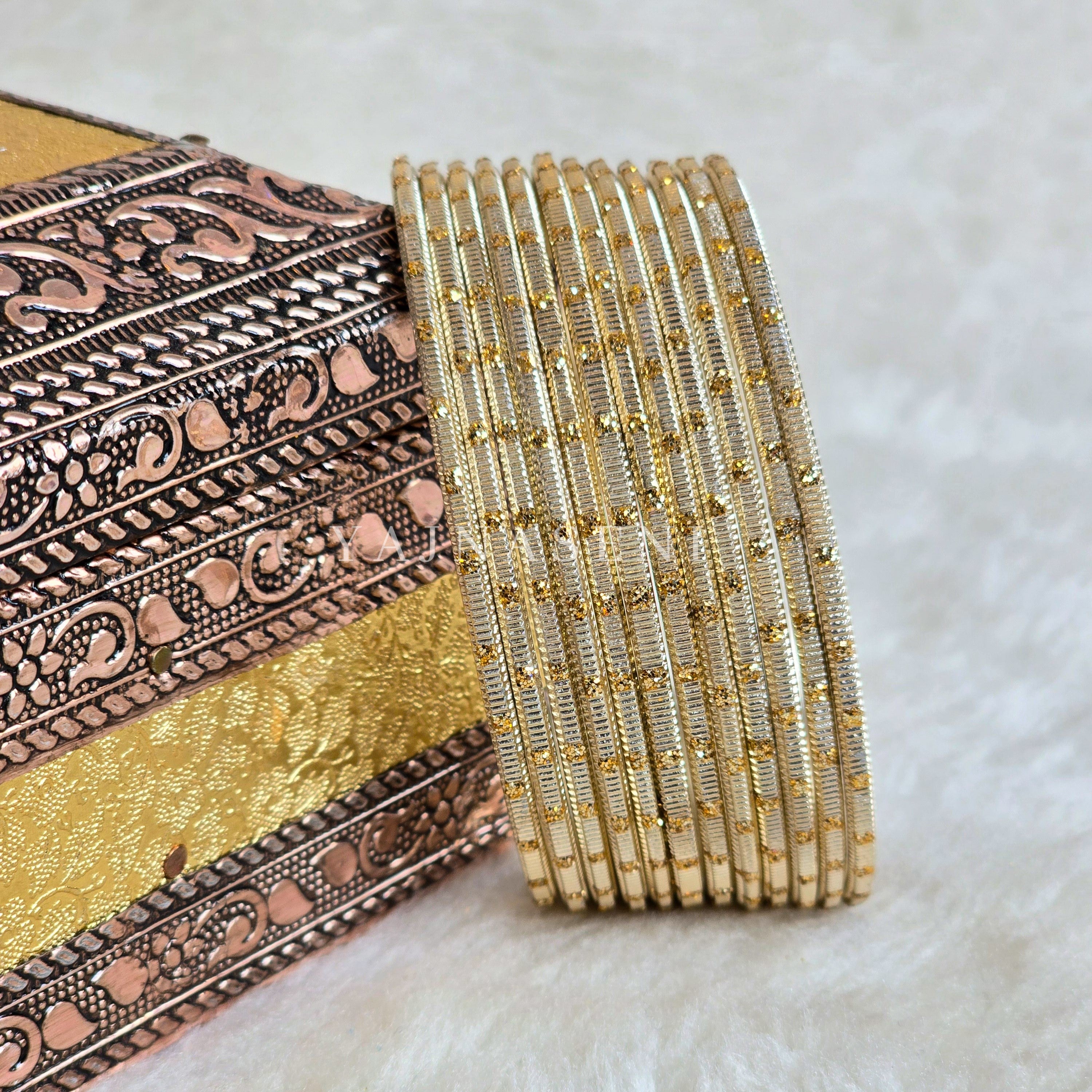 Metallic x Dot Bangles - Champagne