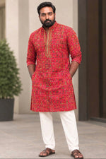 Load image into Gallery viewer, VJS [L/40] - Men Mid Length Kurta Top
