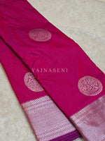 Load image into Gallery viewer, Semi Soft Silk Silver Zari Saree - Raspberry Red
