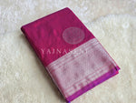 Load image into Gallery viewer, Semi Soft Silk Silver Zari Saree - Berry
